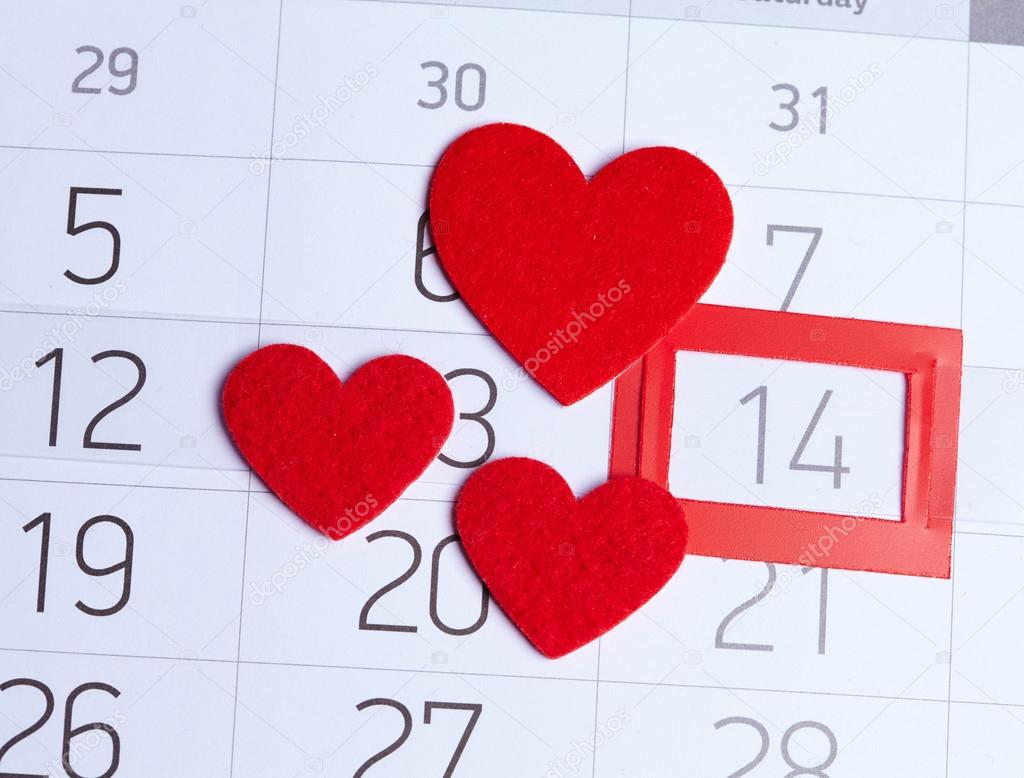 Calendar to Valentines day