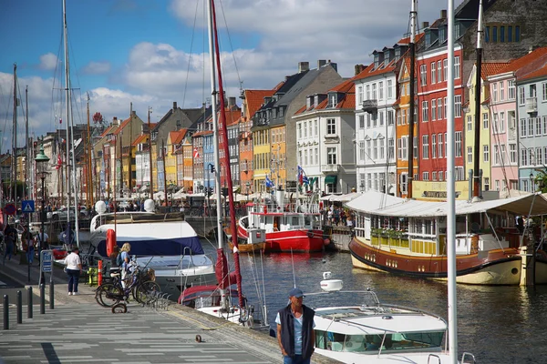 Przystani Nyhavn w Kopenhadze, Dania — Zdjęcie stockowe