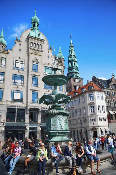 Amagertorv plein in Kopenhagen, Denemarken — Stockfoto