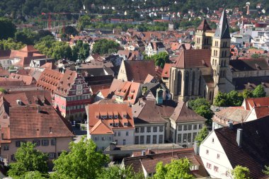 Esslingen değilim Castle Burg Stuttgart, Baden yakınındaki Neckar görüntüler