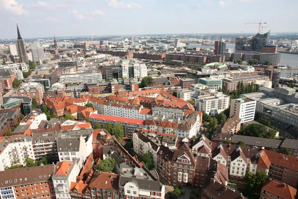 Vista su Amburgo dalla Chiesa di San Michele, Amburgo — Foto Stock