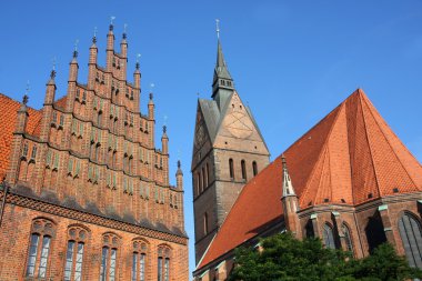 Market Church ve Old Town Hall Hannover, Almanya