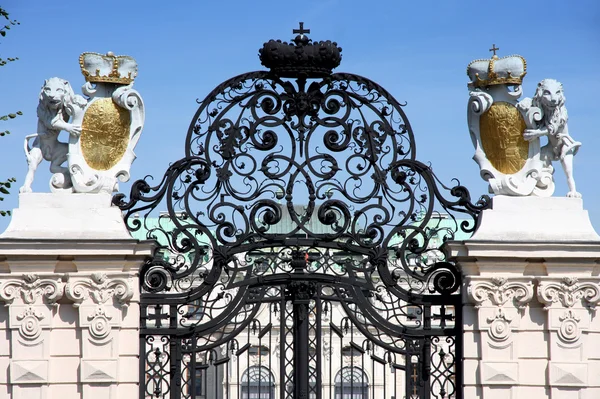 Cancello principale, Palazzo Belvedere superiore, Vienna, Austria — Foto Stock