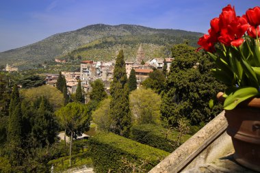 Tivoli (Roma) yakınlarındaki görünümünden villa d'Este, İtalya