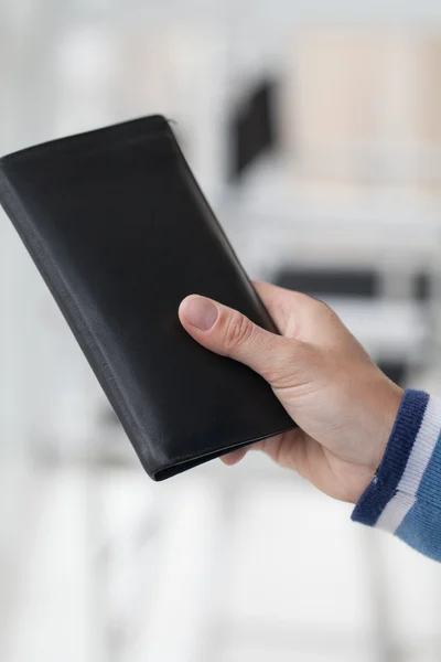 Closed black purse — Stock Photo, Image