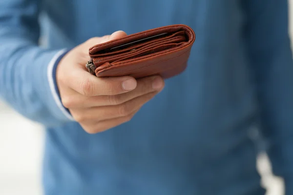 Closed brown purse — Stock Photo, Image