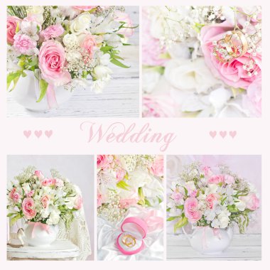 collage of Wedding bouquet  clipart