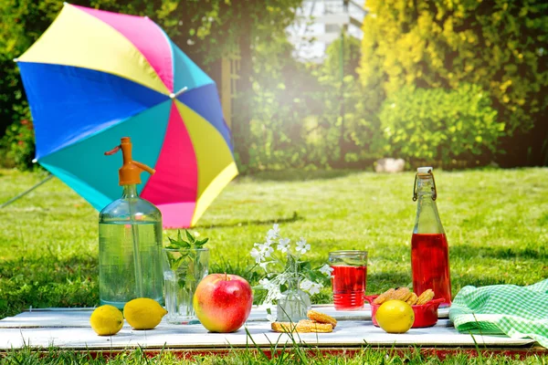 Pití na zahradě v letním období — Stock fotografie