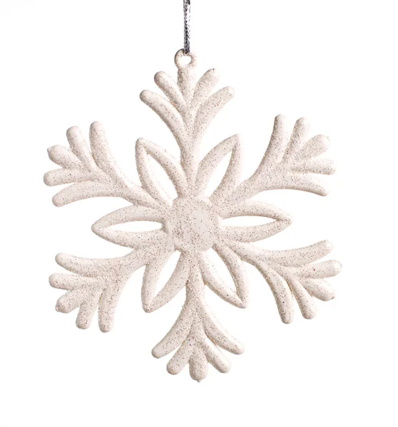 Christmas Snowflake White Backgeound — Stock Photo, Image