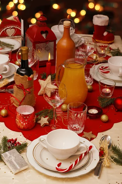 Table de Noël décorée — Photo