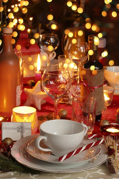 Table de Noël décorée — Photo