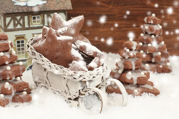 Homemade Gingerbread christmas tree — Stock Photo, Image