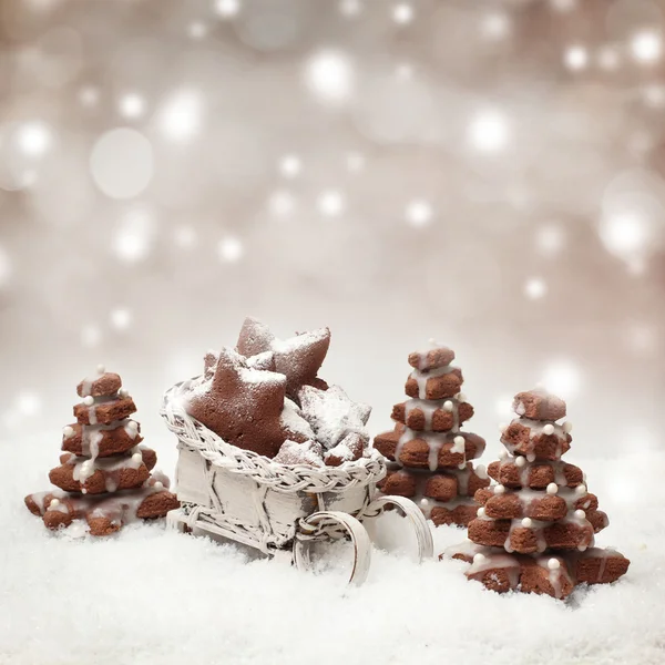 Árbol de Navidad de pan de jengibre casero — Foto de Stock