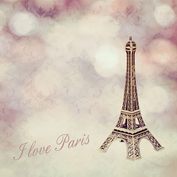 Fundo rosa vintage e Torre Eiffel — Fotografia de Stock