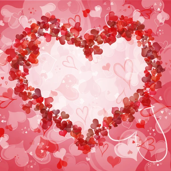 Valentine pozadí s srdce Gratulujeme a invitat — Stock fotografie