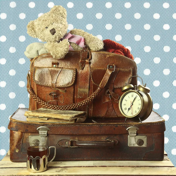 Old suitcase in retro style — Stock Photo, Image