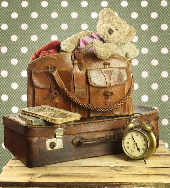 Old suitcase in retro style — Stock Photo, Image