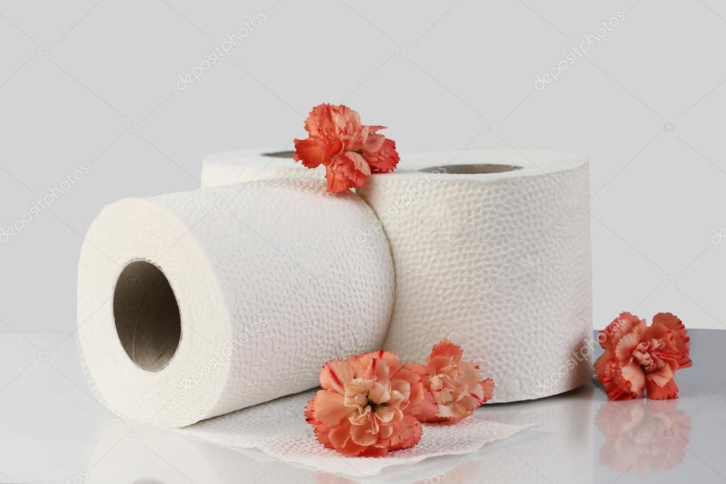 Toilet paper rolls with natural flowers — Stock Photo © alga38 70020017