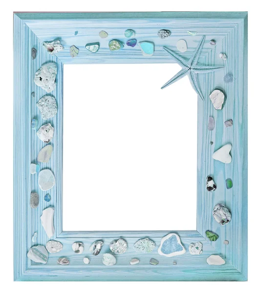 Summer wooden frame isolated on white — Stock Photo, Image
