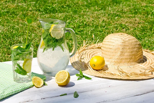 Limonada cítrica, bebida de verão no jardim — Fotografia de Stock