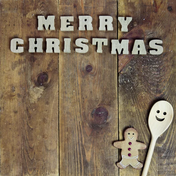 Texte Joyeux Noël sur un vieux fond en bois — Photo