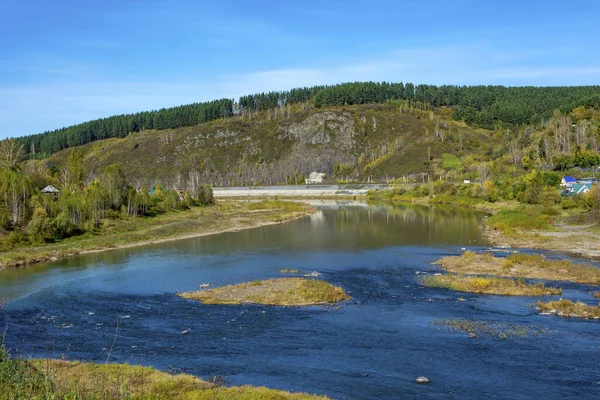 Confluence Kondoma Telbes Rivers Village Mundybash Gornaya Shoriya Kemerovo Region — Stock Photo, Image