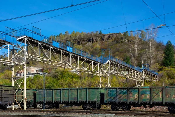 Mundybash Russia September 2019 Freight Cars Mundybash Station Mundybash Gornaya — Stock Photo, Image