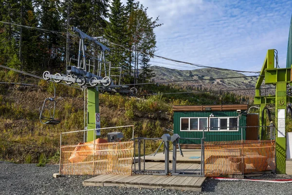 Chairlift Landing Area Sheregesh Gornaya Shoriya Kemerovo Region Kuzbass — Stock Photo, Image