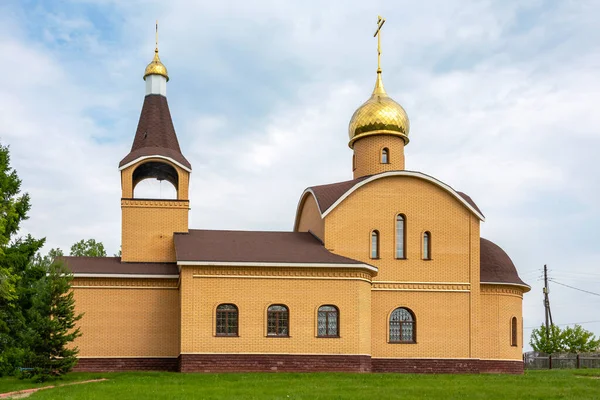 Église Orthodoxe Tout Sainte Dans Village Novonikolaevka Région Kemerovo Kuzbass — Photo