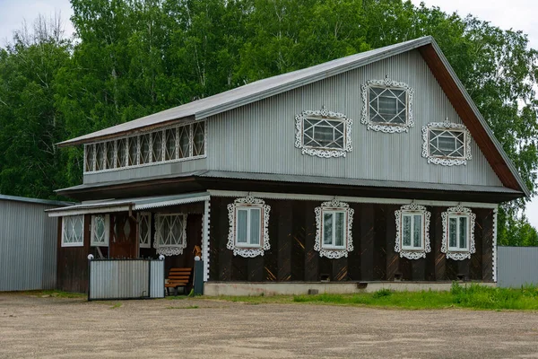 Novonikolaevka Village Russia June 2020 Wooden Guest House Novonikolaevka Village — Stock Photo, Image