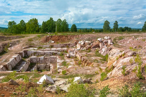 Abandoned Marble Quarry Village Artyshta Kemerovo Region Kuzbass — Stock Photo, Image