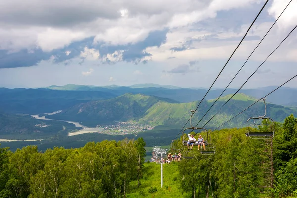 Montaña Altai Una Pintoresca Vista Desde Plataforma Observación Monte Malaya —  Fotos de Stock