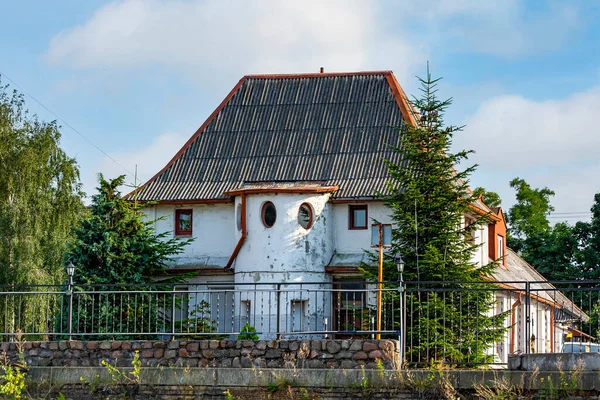 Kaliningrad, an old house on the territory of a commercial sea port
