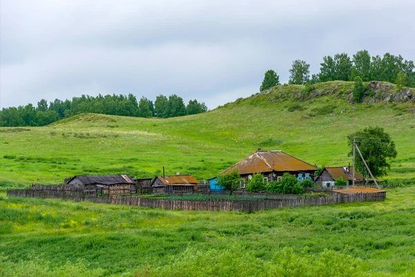 Oddělená Selská Usedlost Obci Starobachaty Region Kemerovo Kuzbass — Stock fotografie