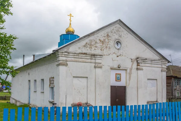 Ortodoxa Kyrkan Före Detta Byklubb Byn Starobachatsky Kemerovo Regionen Kuzbass — Stockfoto