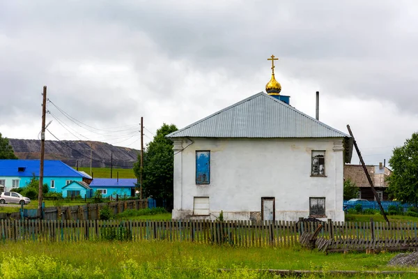 Orthodox Church Nicholas Wonderworker Settlement Starobachaty Kemerovo Region Kuzbass — Stock Photo, Image