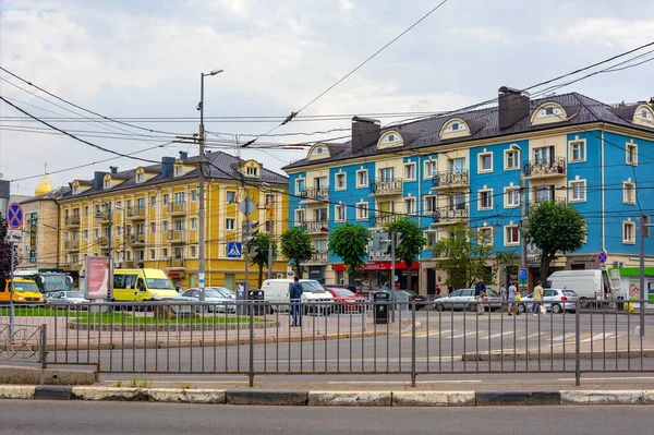 Kaliningrado Rússia Agosto 2017 Vista Avenida Lenine Uma Das Ruas — Fotografia de Stock