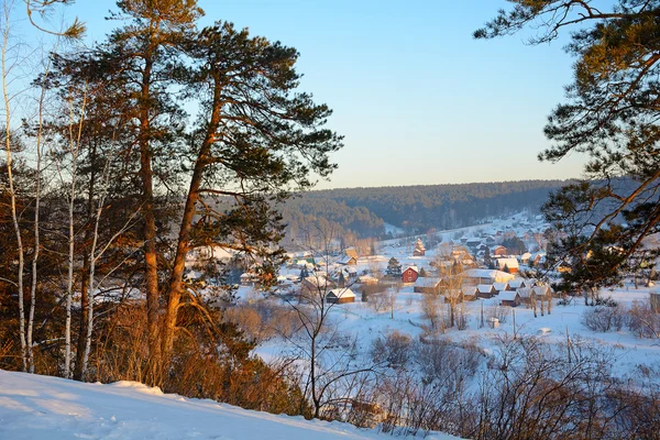 Sibirisches Dorf im Winter — Stockfoto