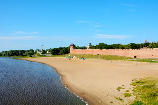 Novgorod la Grande, spiaggia cittadina — Foto Stock