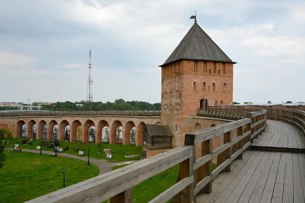 Veliky Novgorod, widok z murów Cytadeli — Zdjęcie stockowe