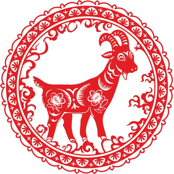 Koza - symbol z chińskiego nowego roku 2015 — Wektor stockowy