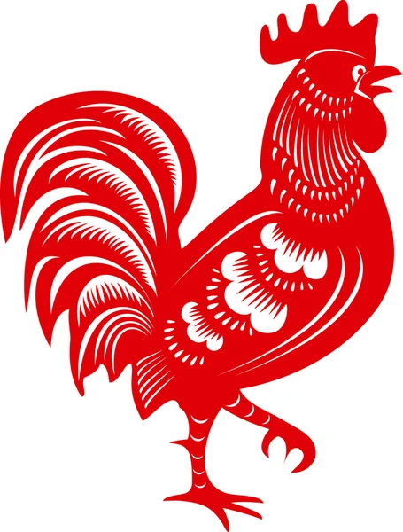 Coq. Bite. Symbole de l'année chinoise zodiaque . — Image vectorielle