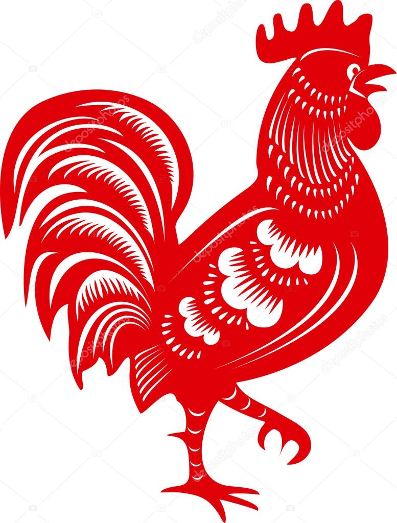 Rooster. Cock. Symbol of Chinese year zodiac.