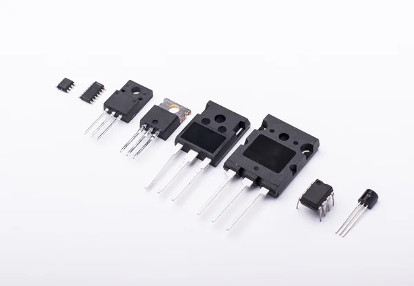 Electronic components with white background — Stock Photo, Image