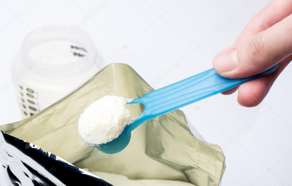 Powdered milk with spoon