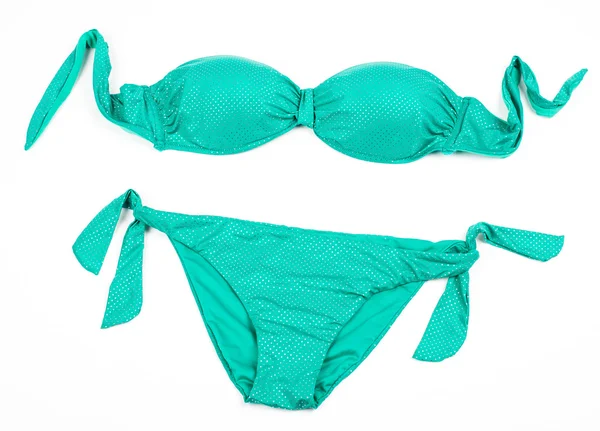 Türkis glänzender Bikini — Stockfoto