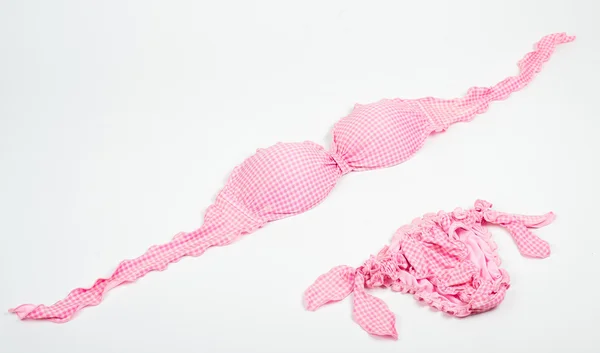 Bikini rosa a quadri isolato — Foto Stock