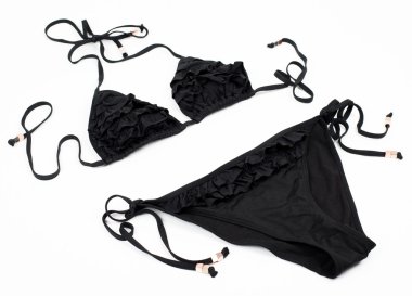 Siyah bikini izole