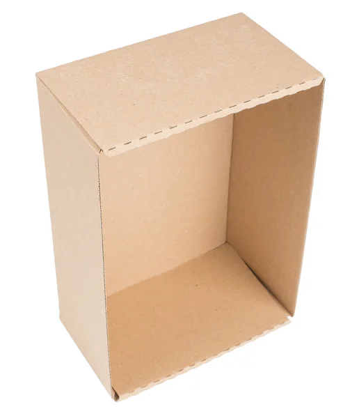Caixa de papelão isolada — Fotografia de Stock