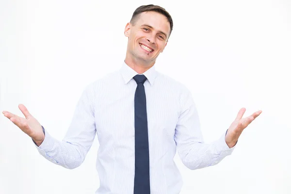 Lachende mannen geïsoleerd op de witte achtergrond — Stockfoto